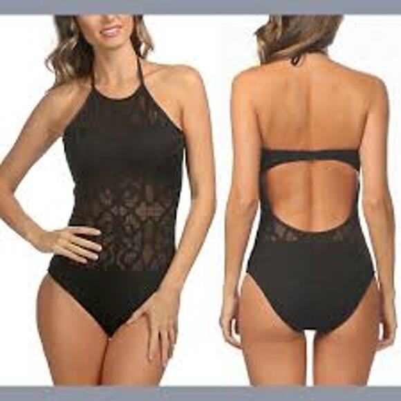 La Blanca “Bare Occasion” one piece swimsuit Black 12 - Picture 6 of 6